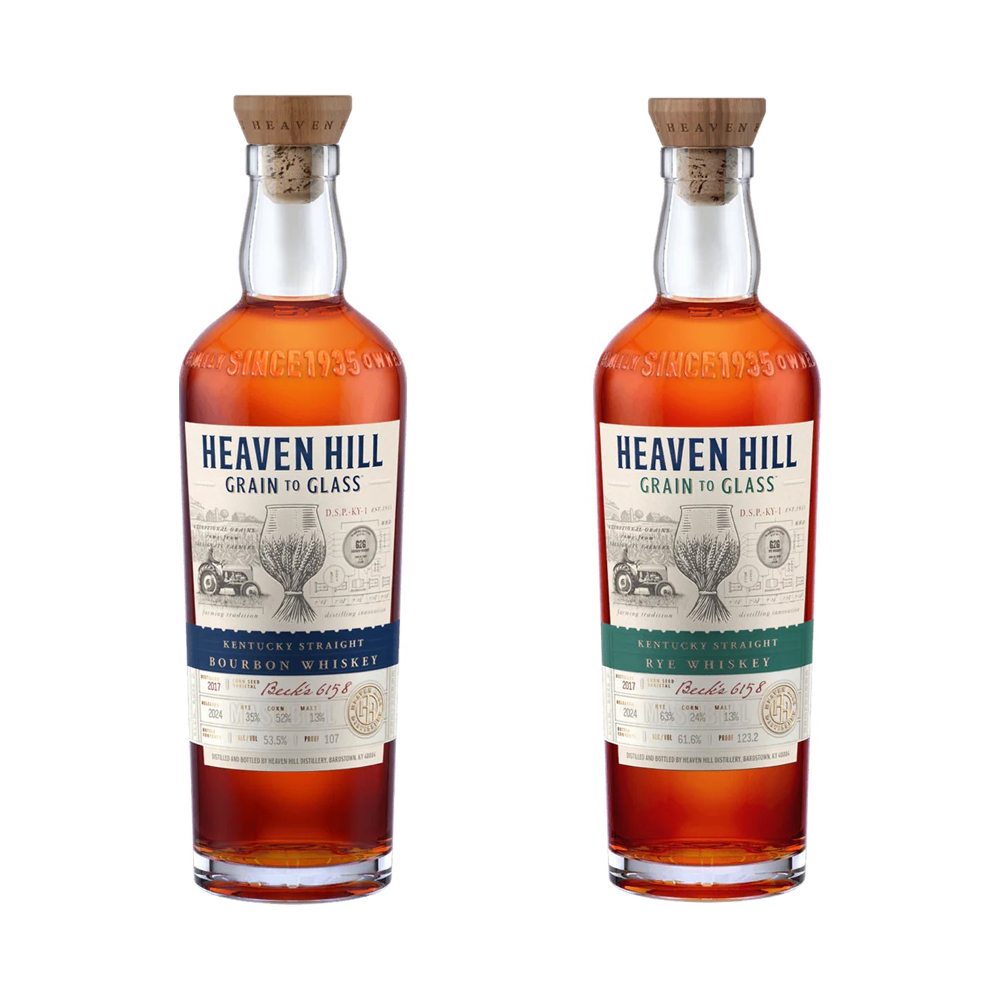 Heaven Hill Grain to Glass 1st Edition Bourbon and Rye Set