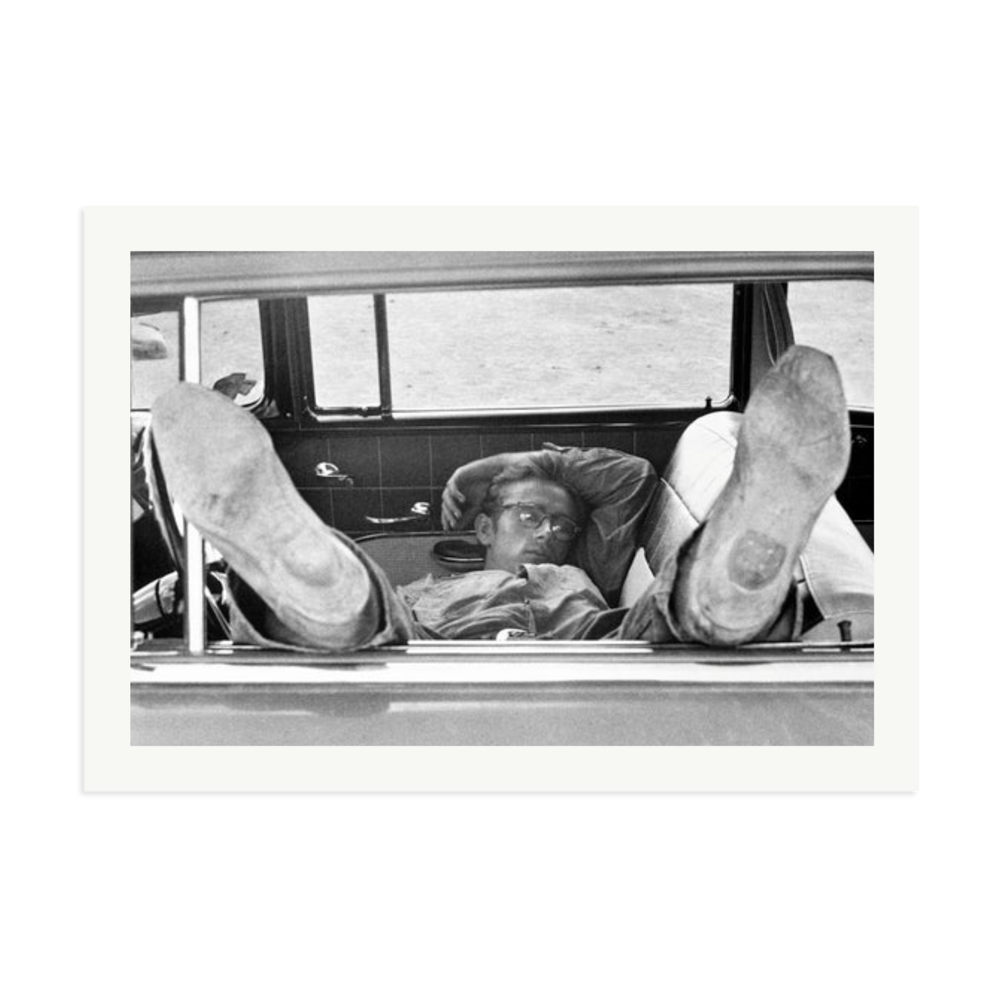 James Dean 'Chilling in The Car' Framed Print Print Only XXL