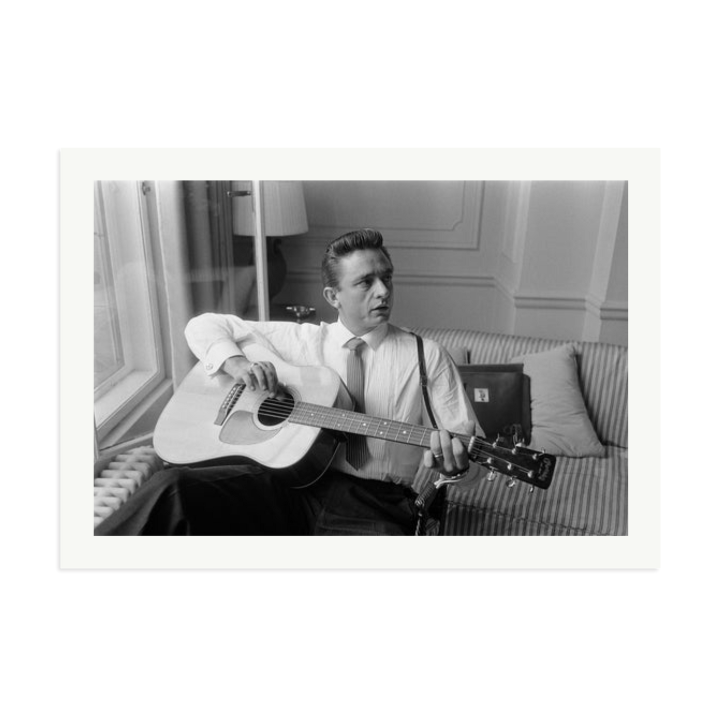 Johnny Cash at the Savoy Hotel Framed Print