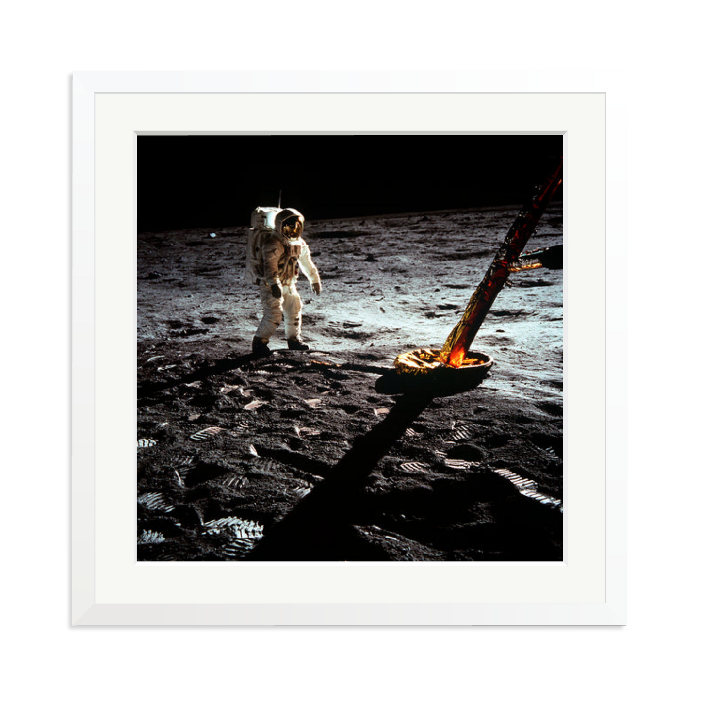 Buzz Aldrin On The Moon Framed Print