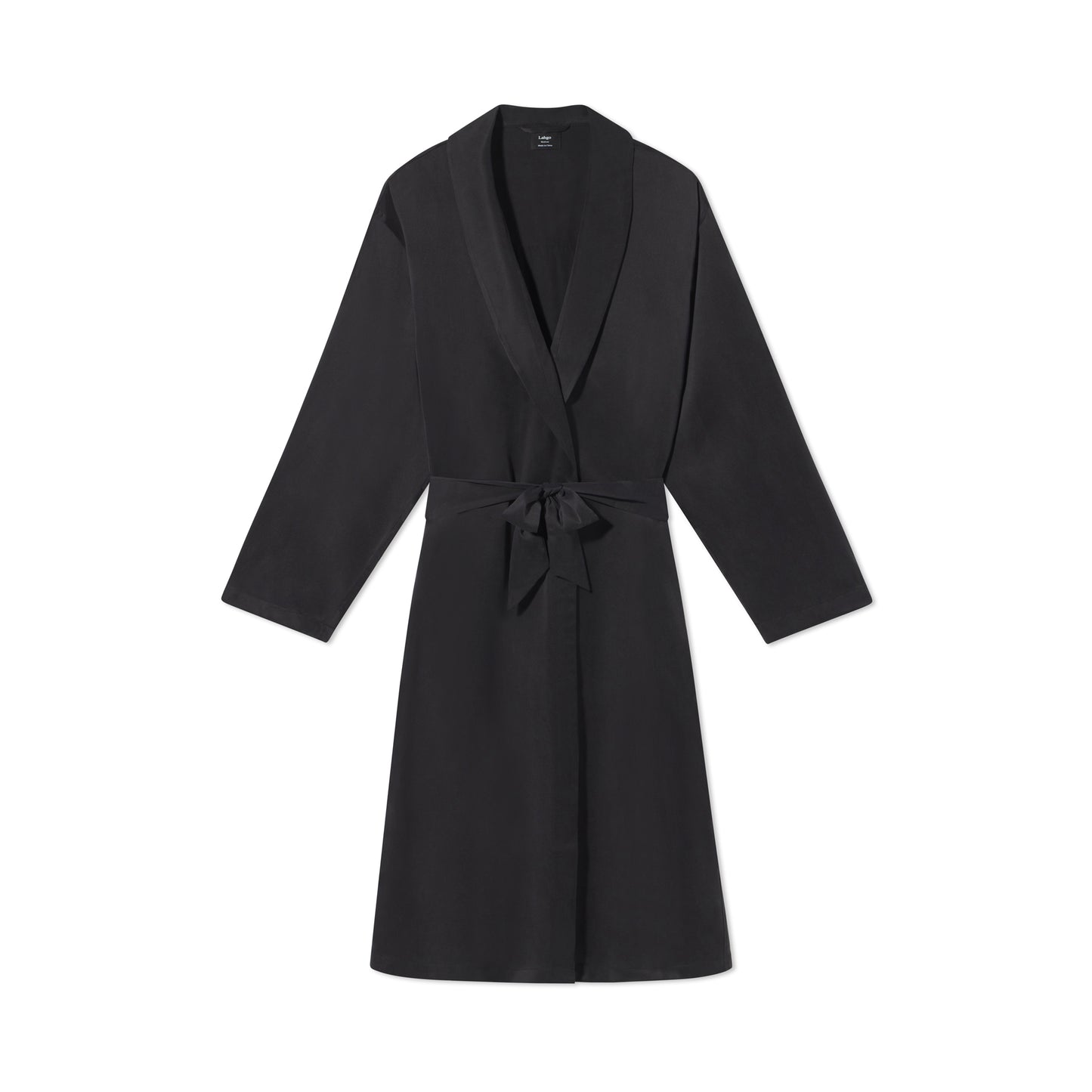 Lunya Men's Immersed Black Washable Silk Robe