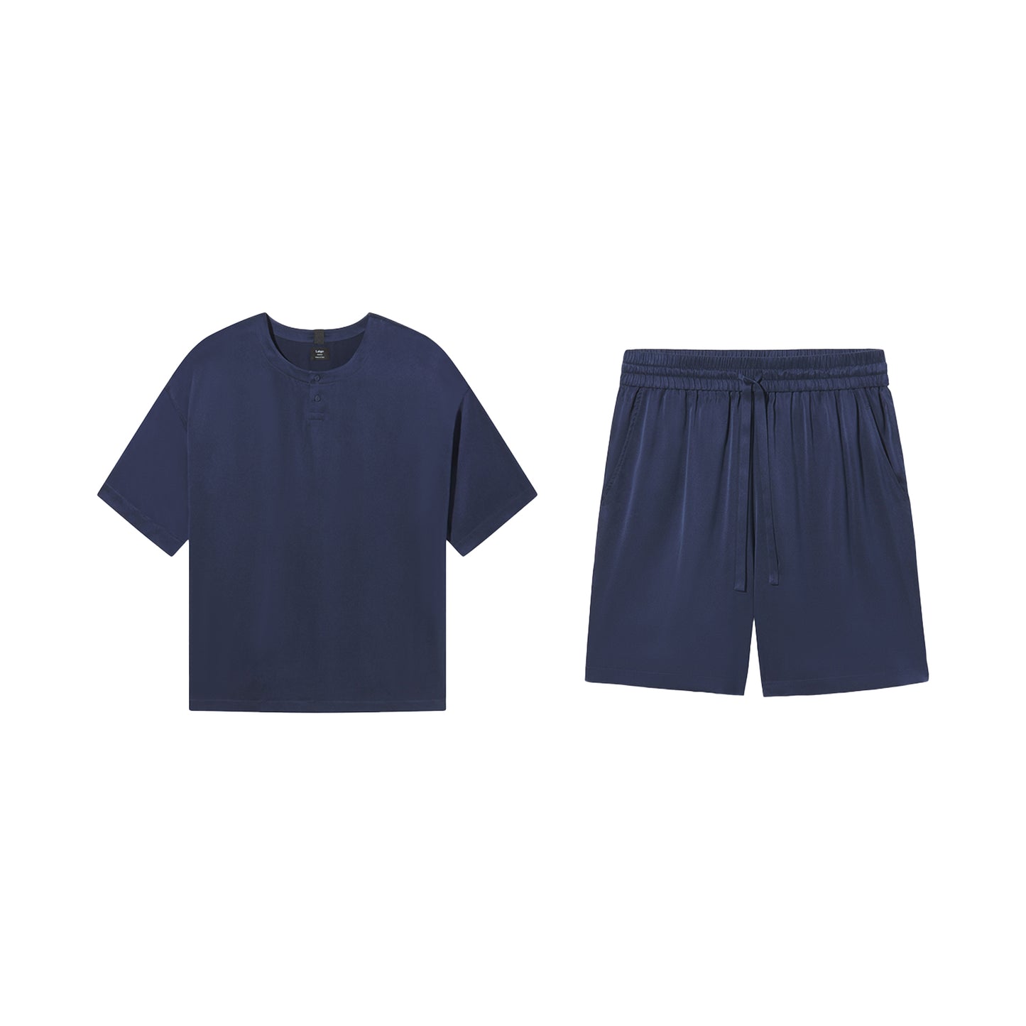 Lunya Men's Deep Blue Washable Silk Short Set