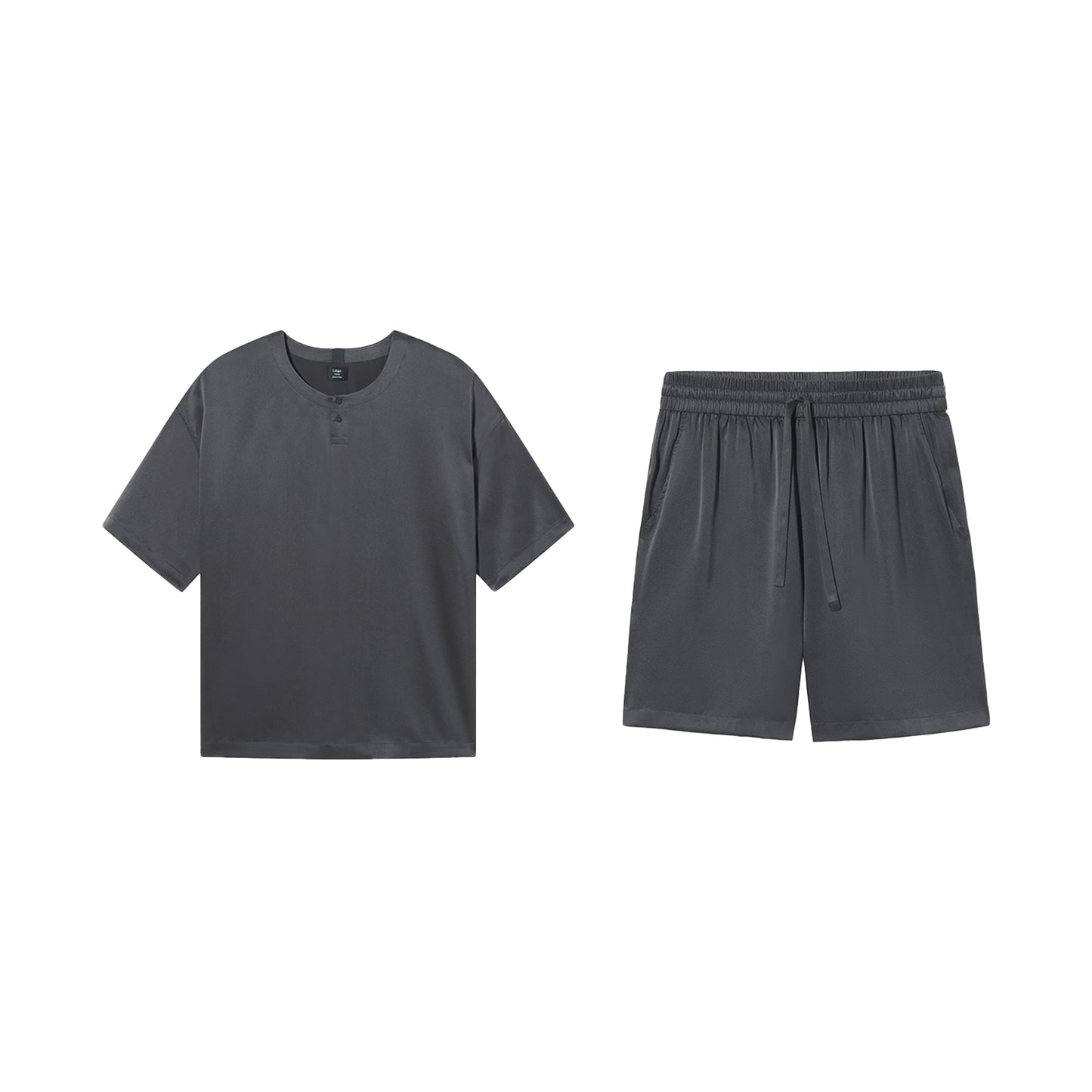 Lunya Meditative Grey Washable Silk Short Set