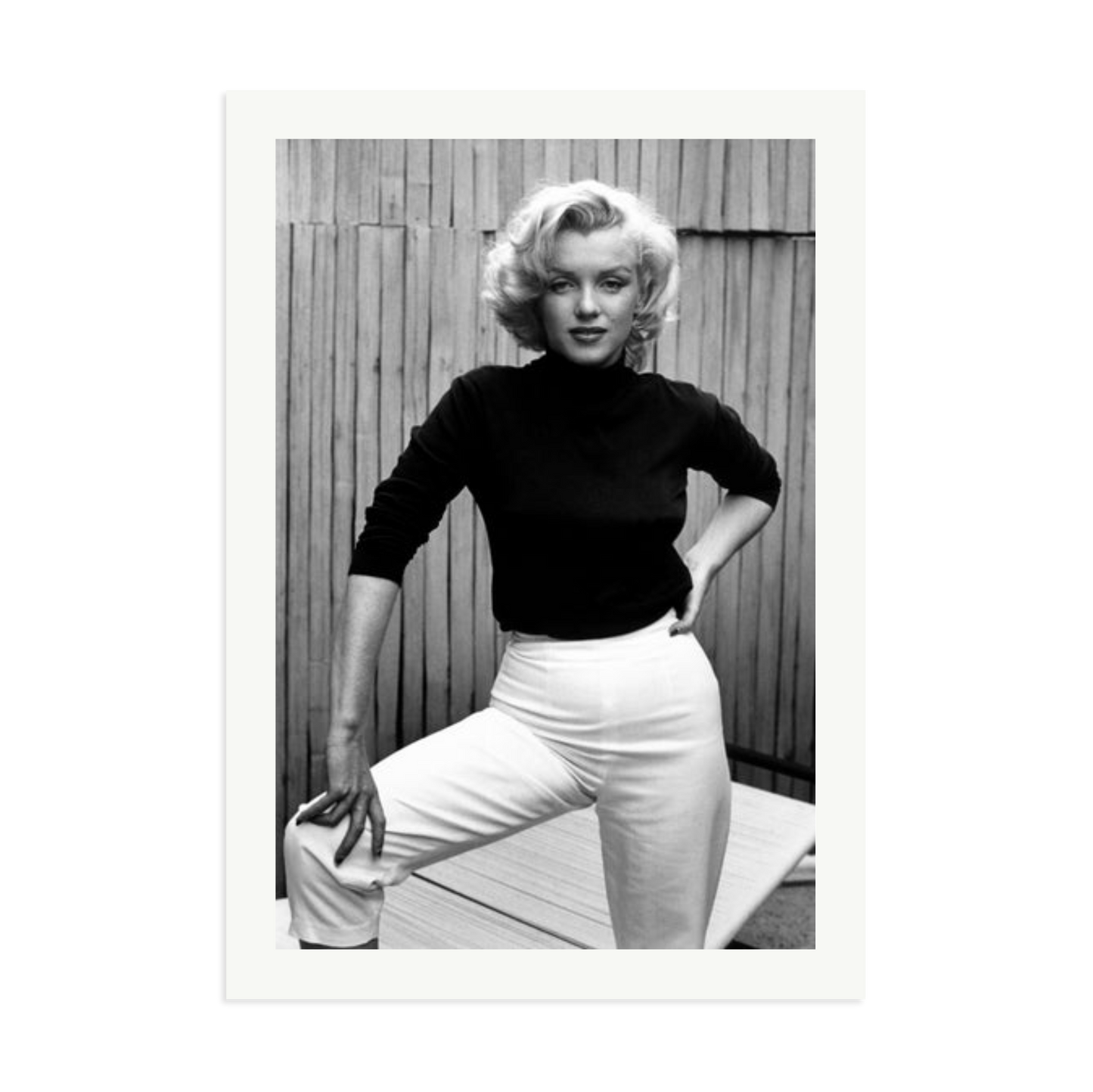 Marilyn Monroe Posing on Her Patio Framed Print