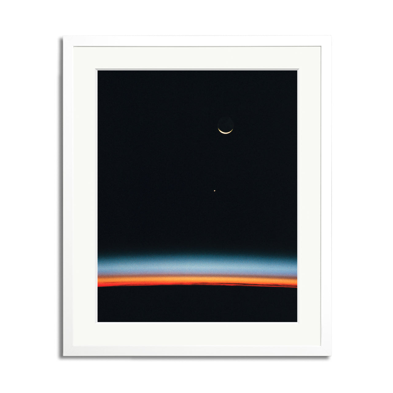 Earth, Moon, Jupiter Framed Print