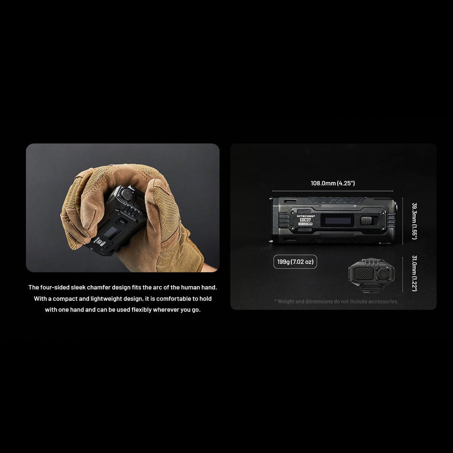 Nitecore EDC37 Rechargeable Flat Flashlight