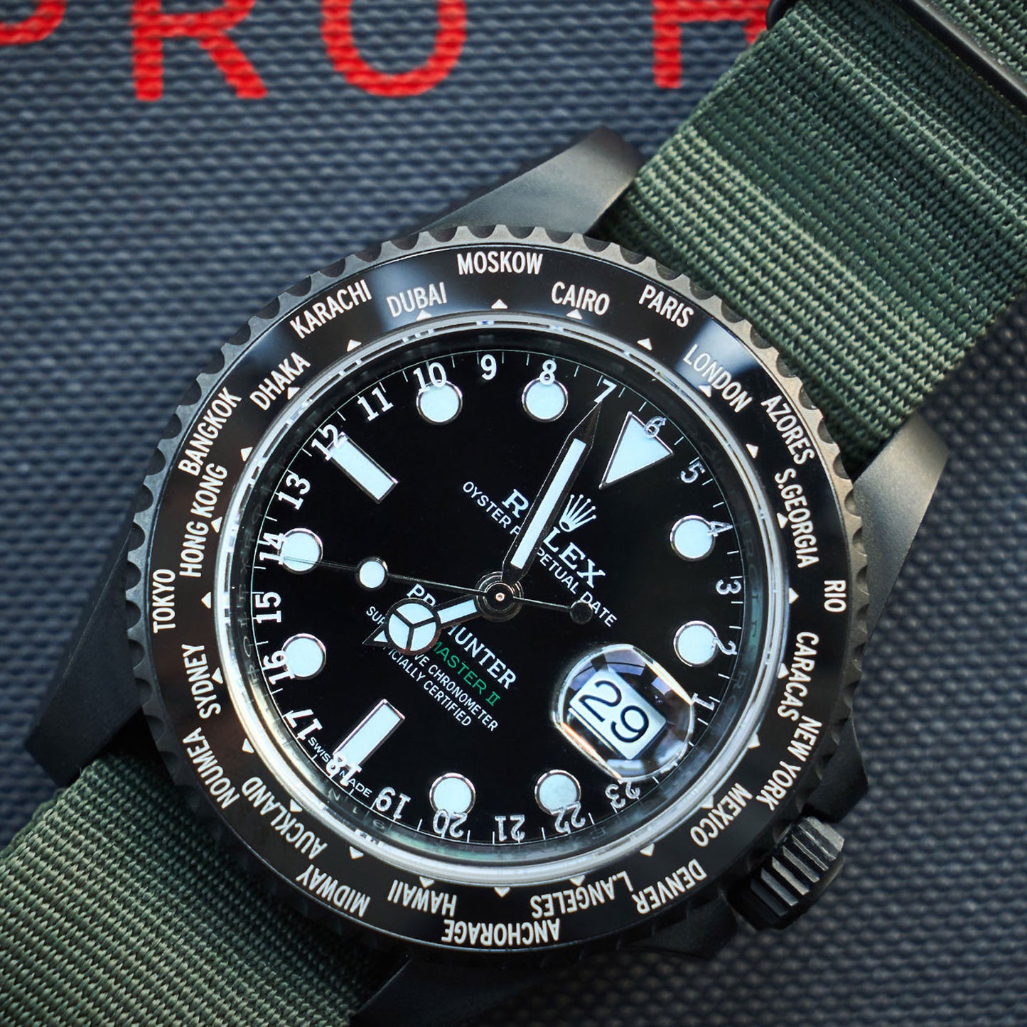 Pro Hunter World Time Stealth Watch