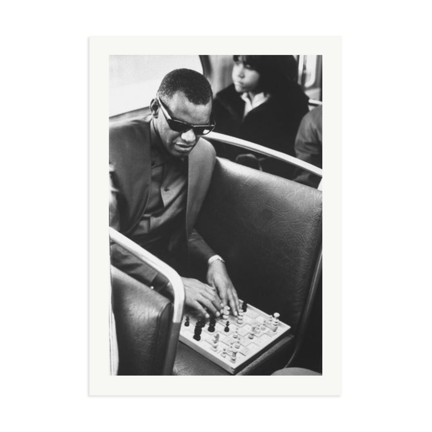 Ray Charles Playing Chess Framed Print Print Only XXL