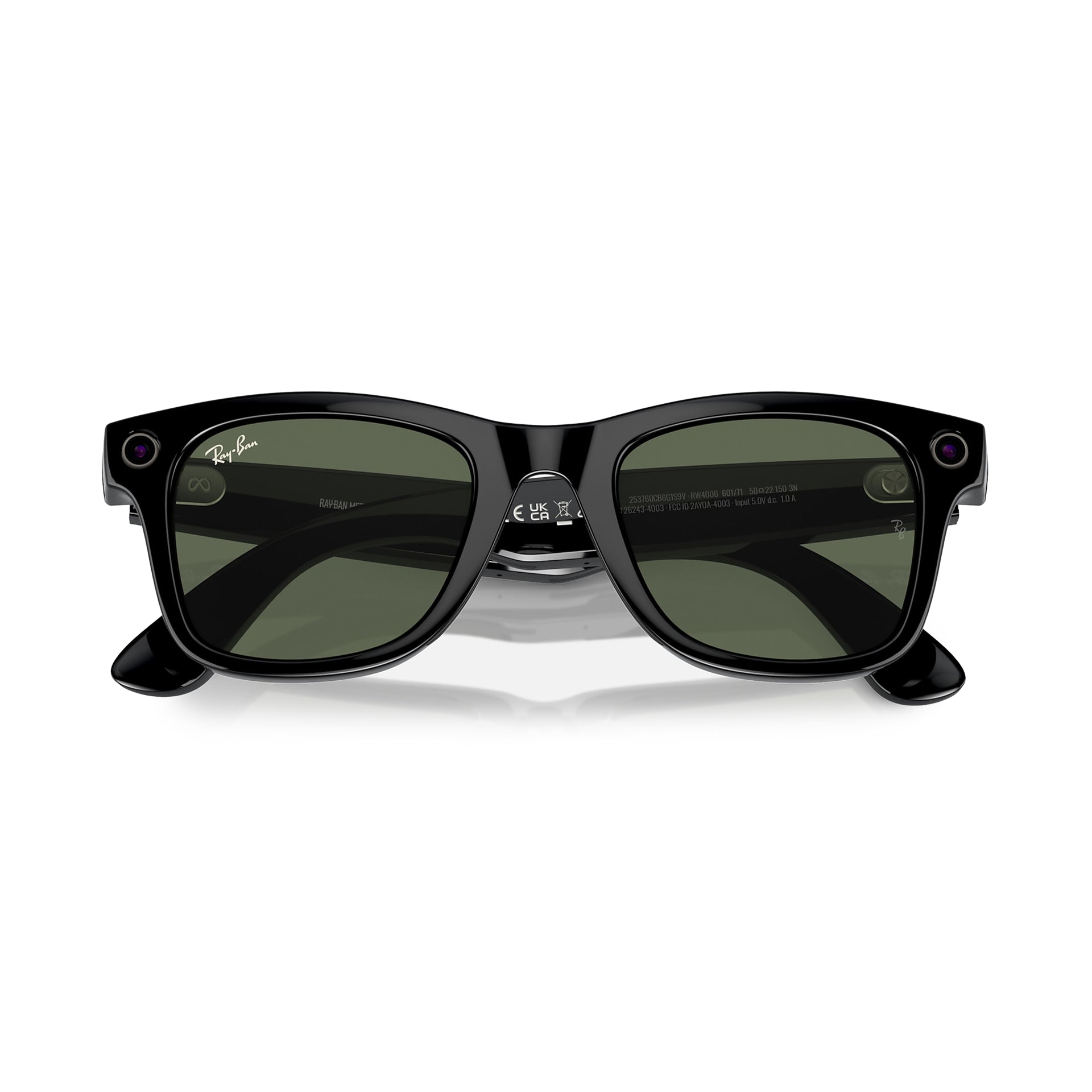 RAY-BAN, META WAYFARER Sunglasses in Black and Clear 