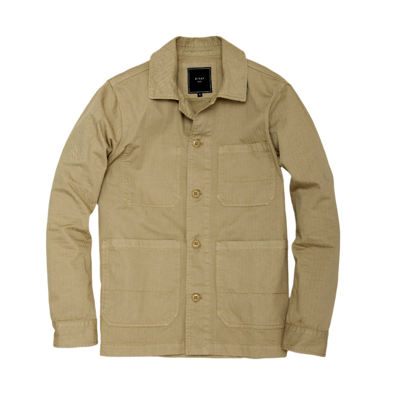 Rivay Garment Dyed Khaki Chore Jacket