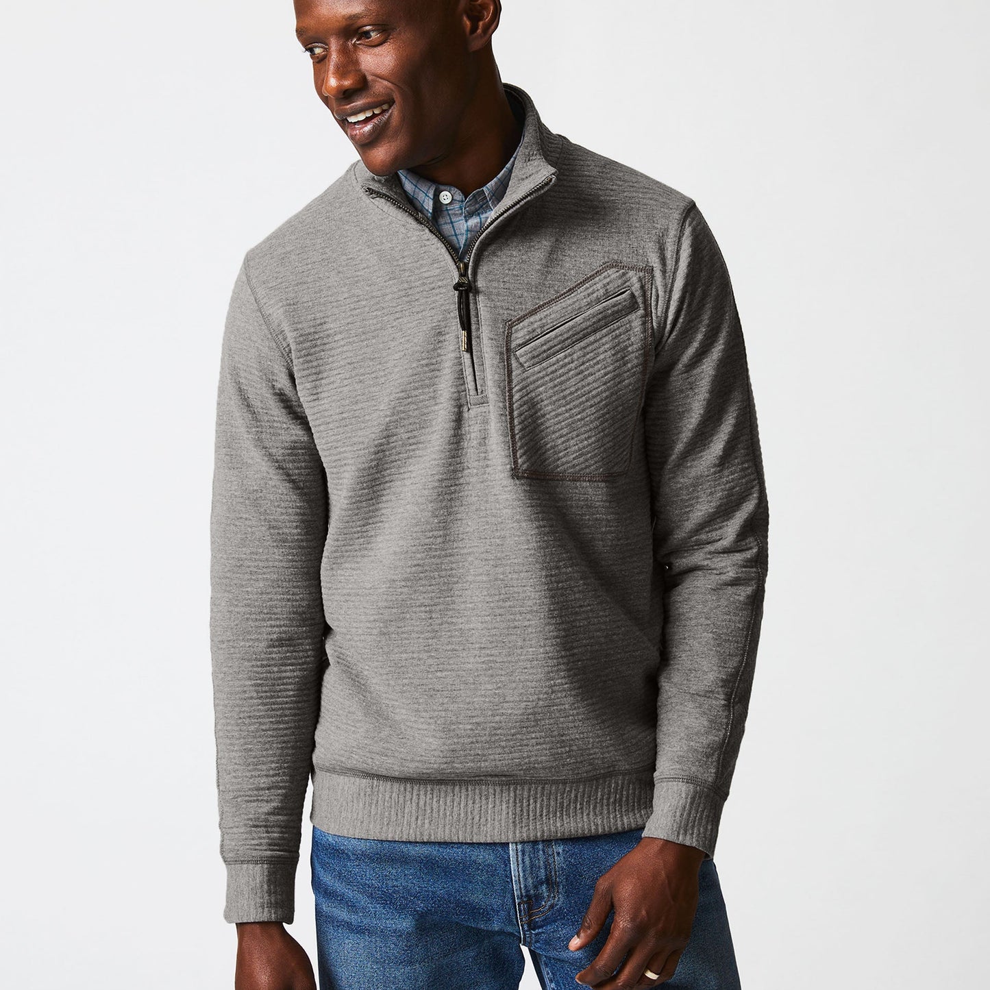 Billy Reid Quilted Half Zip