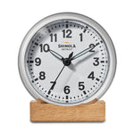 Shinola Runwell Desk Clock - Chrome / White Dial