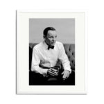 Sinatra Drinking Framed Print - White Frame