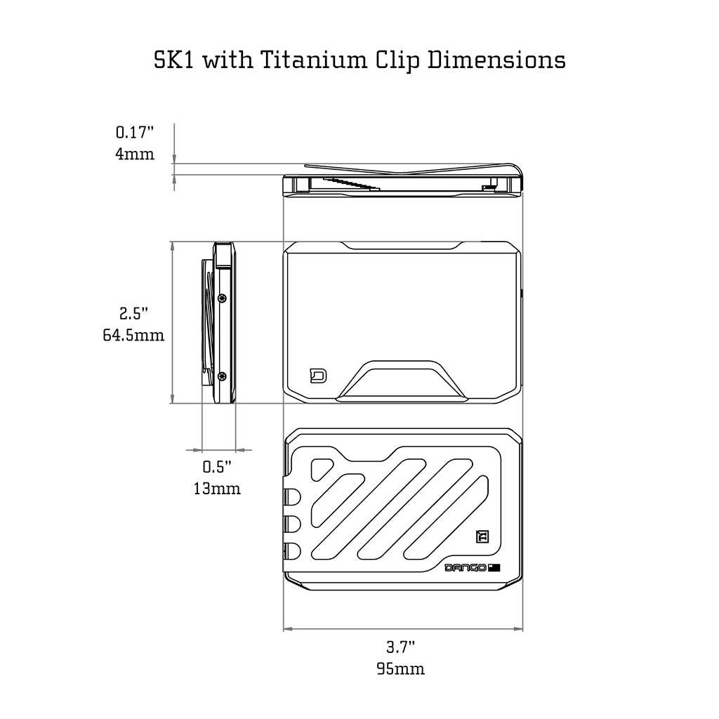 Dango SK1 Slide Kick Wallet with Titanium Money Clip