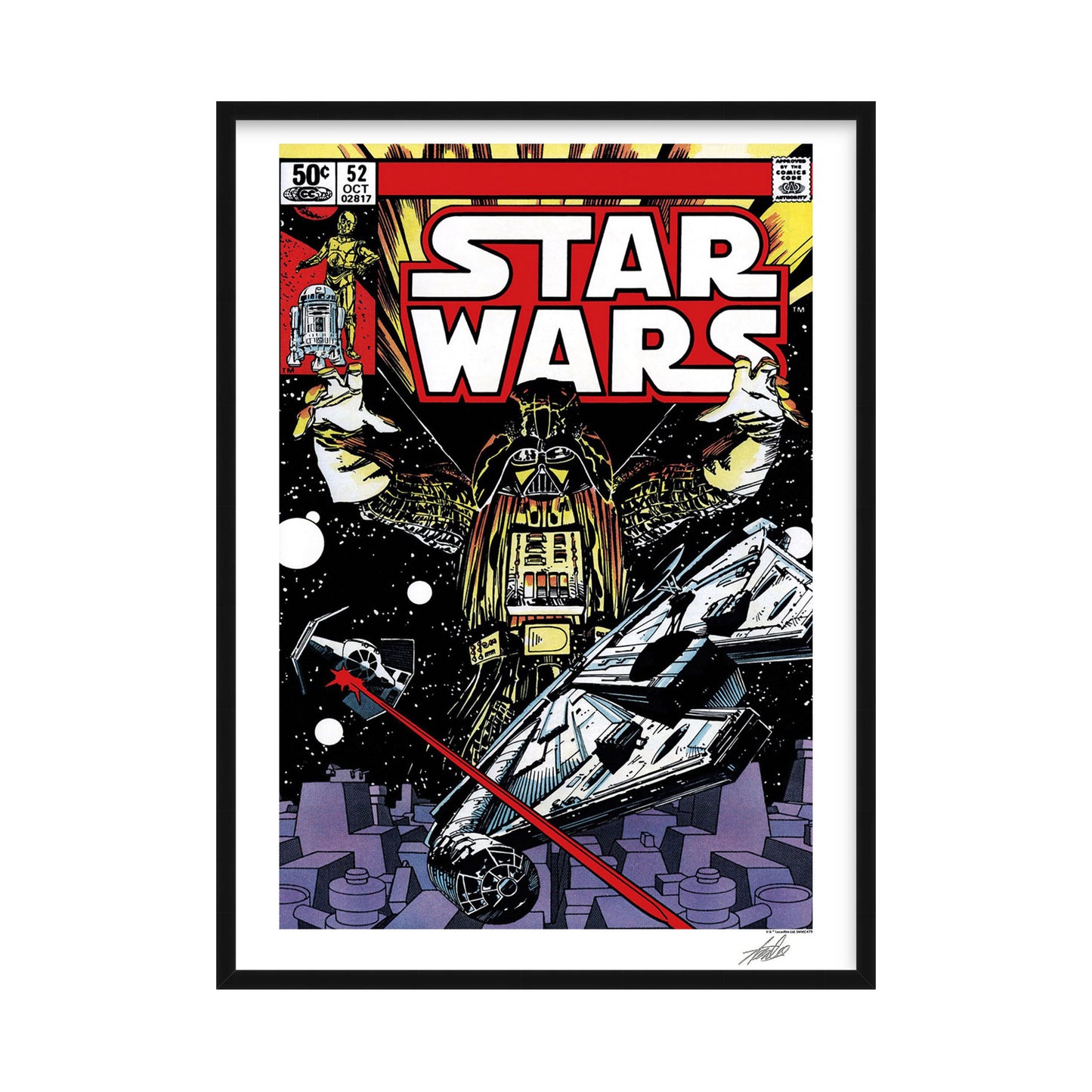 Stan Lee-Signed Star Wars #52 Comic Print