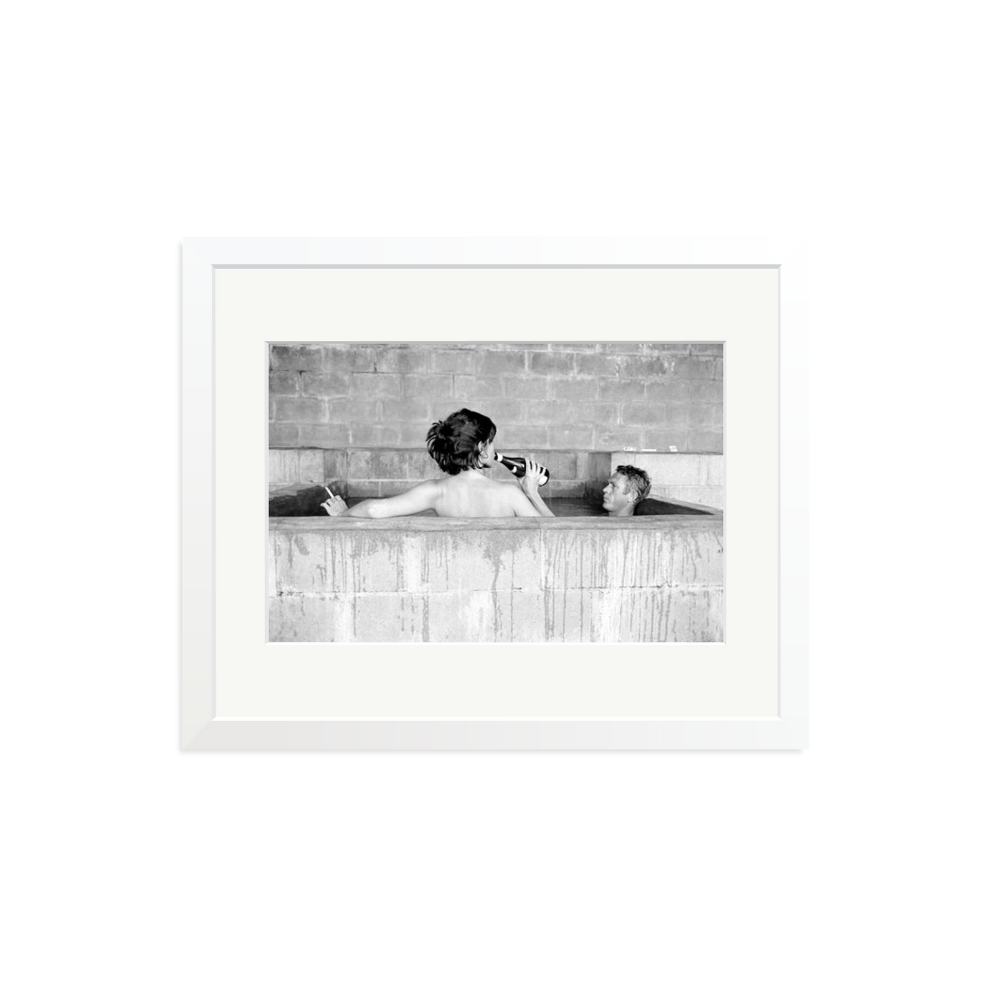 Steve McQueen & Wife Framed Print