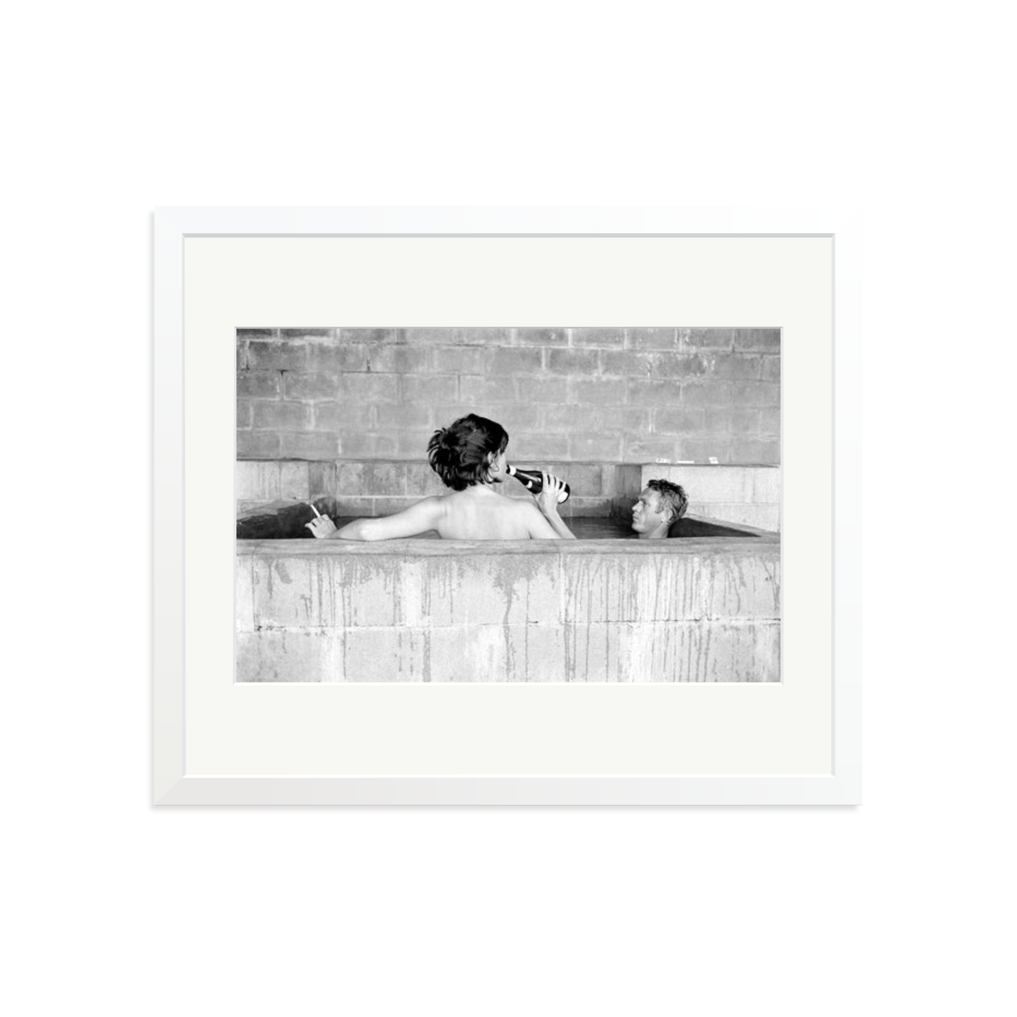 Steve McQueen & Wife Framed Print