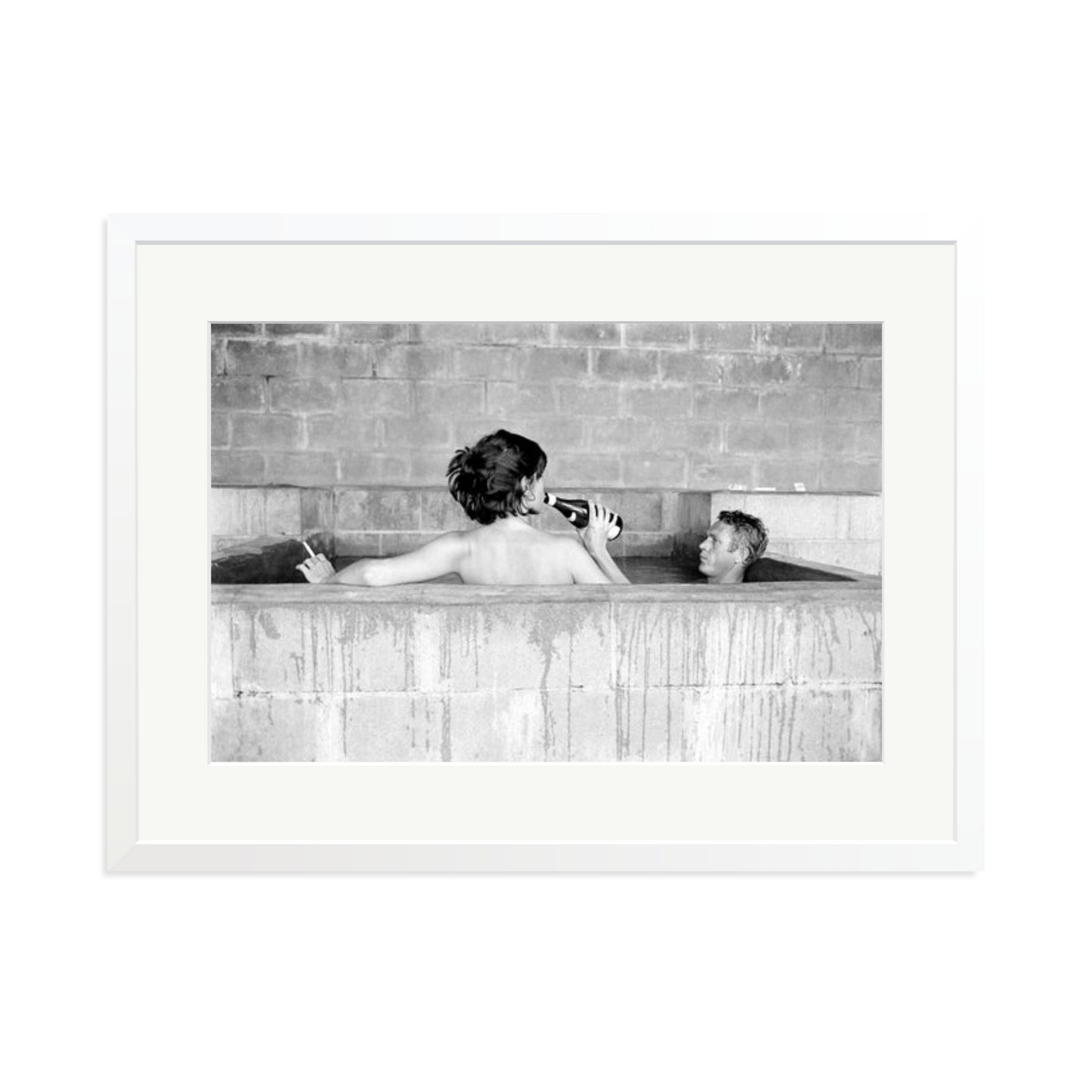 Steve McQueen & Wife Framed Print