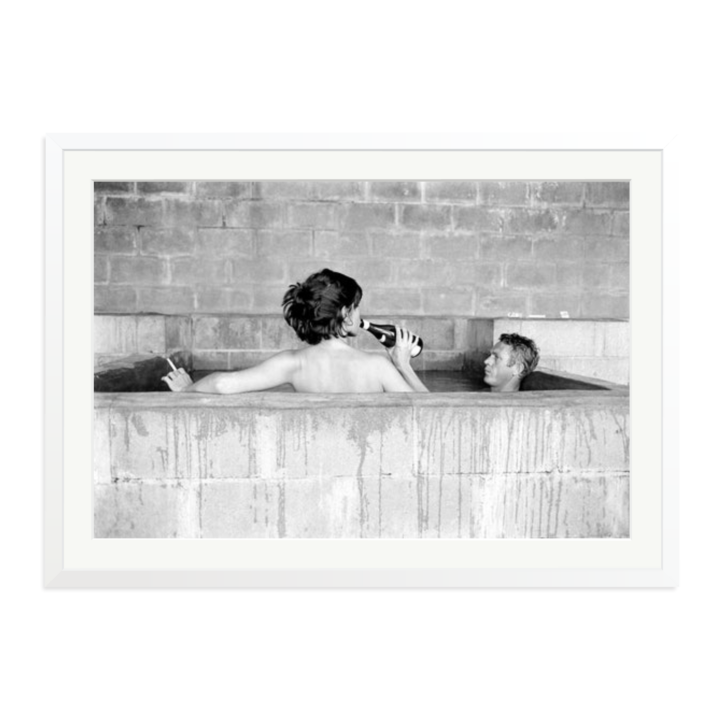 Steve McQueen & Wife Framed Print