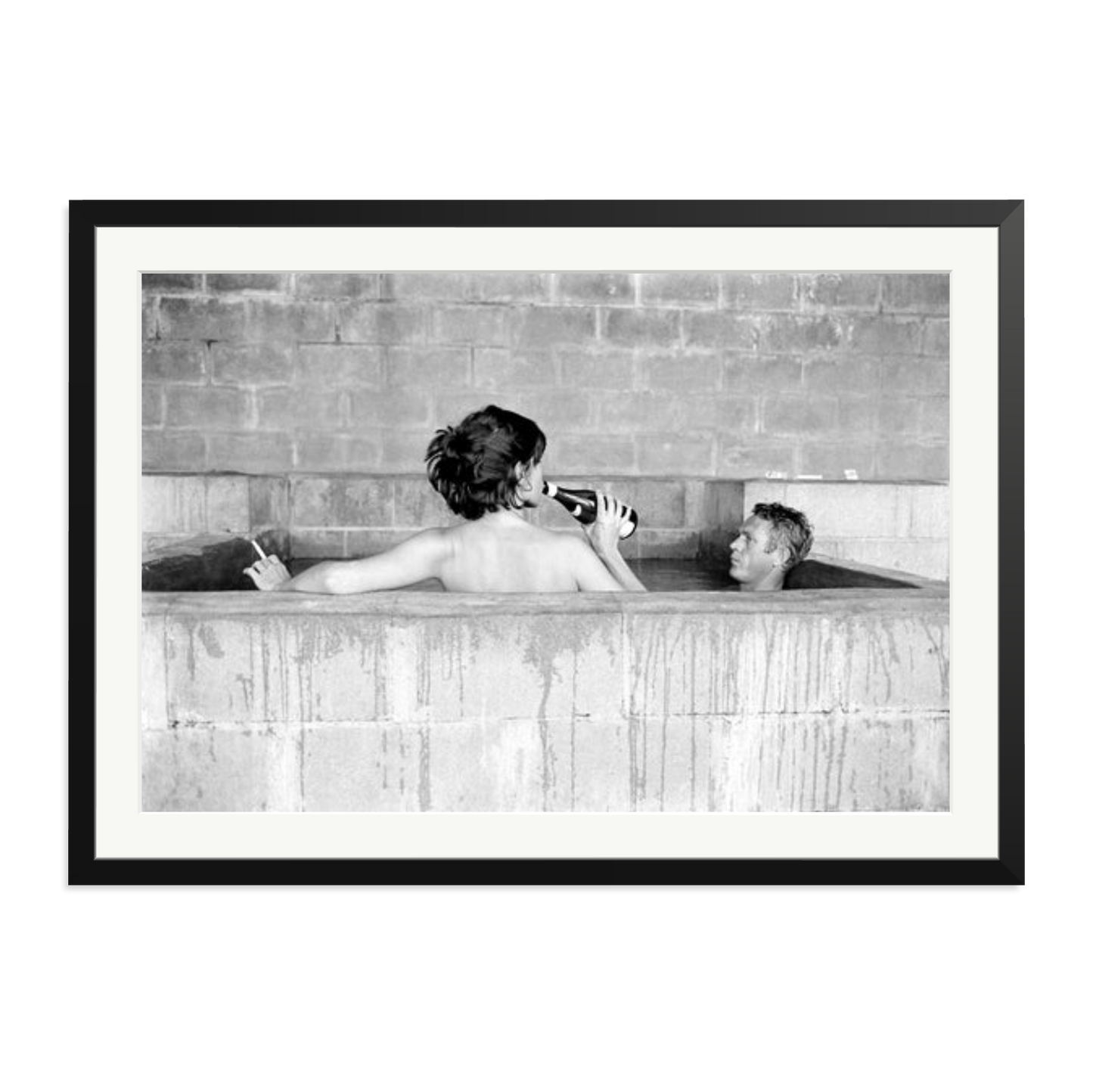 Steve McQueen & Wife Framed Print