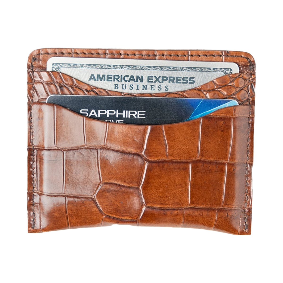 WP Standard Crocodile Card Wallet Tan