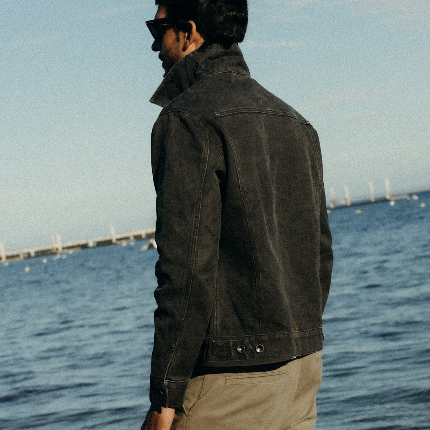 Taylor Stitch Coal Chipped Canvas Ryder Jacket