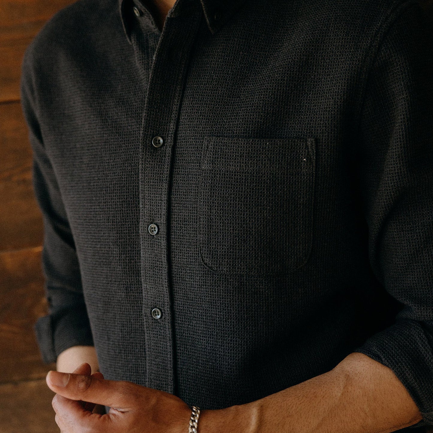 Taylor Stitch Coal Waffle Jack Shirt
