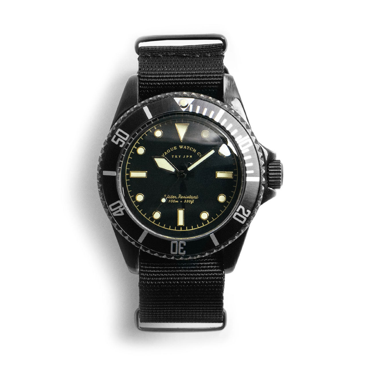 Черные часы-подводник Vague