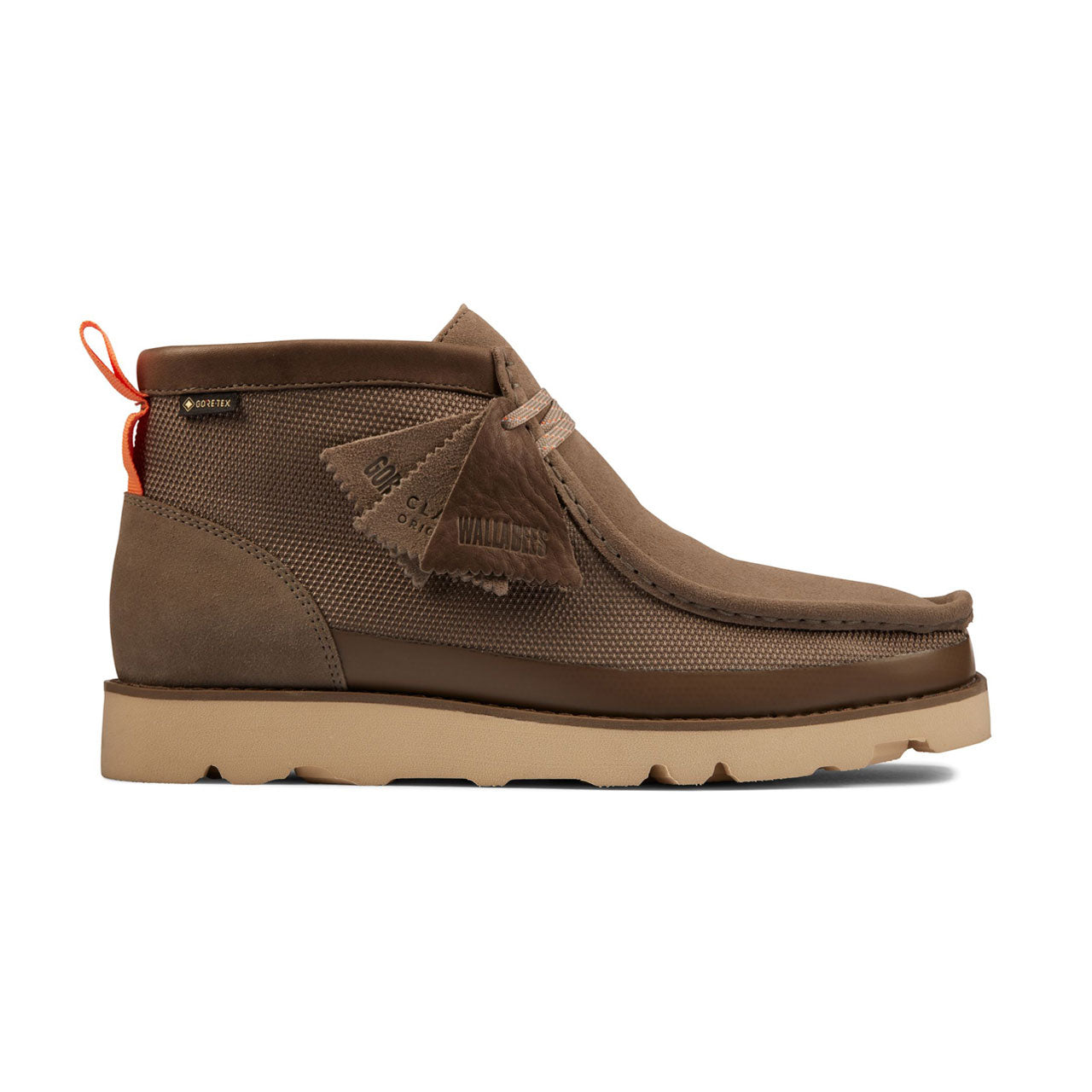 Clarks Wallabee Checked-suede Boots In Brown