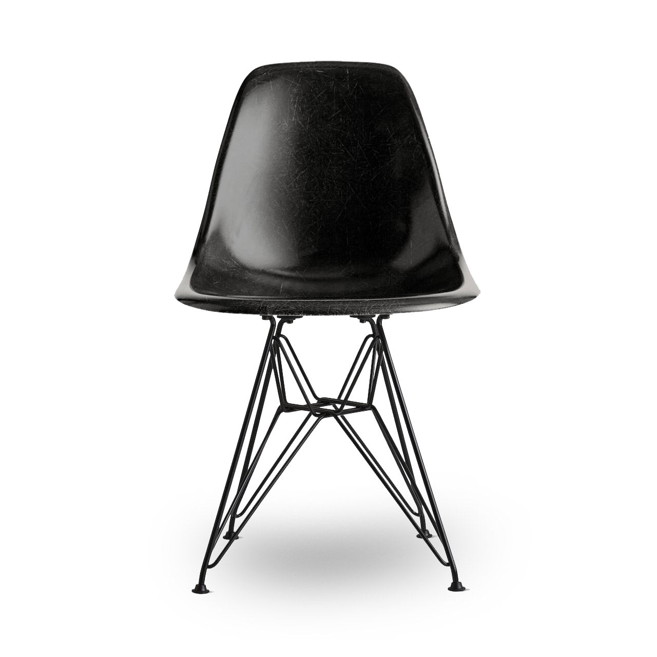Eames Beistellstuhl aus geformtem Fiberglas