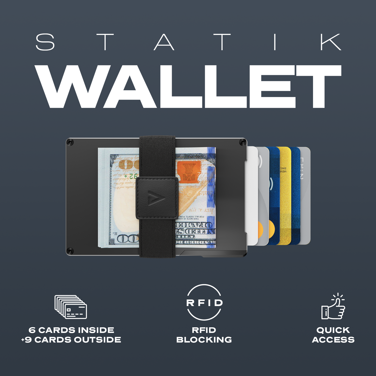 Statik Wallet Black Aluminum
