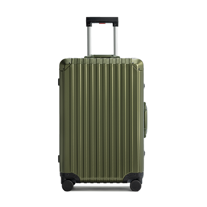 TREVA Aluminum Army Green Suitcase Medium