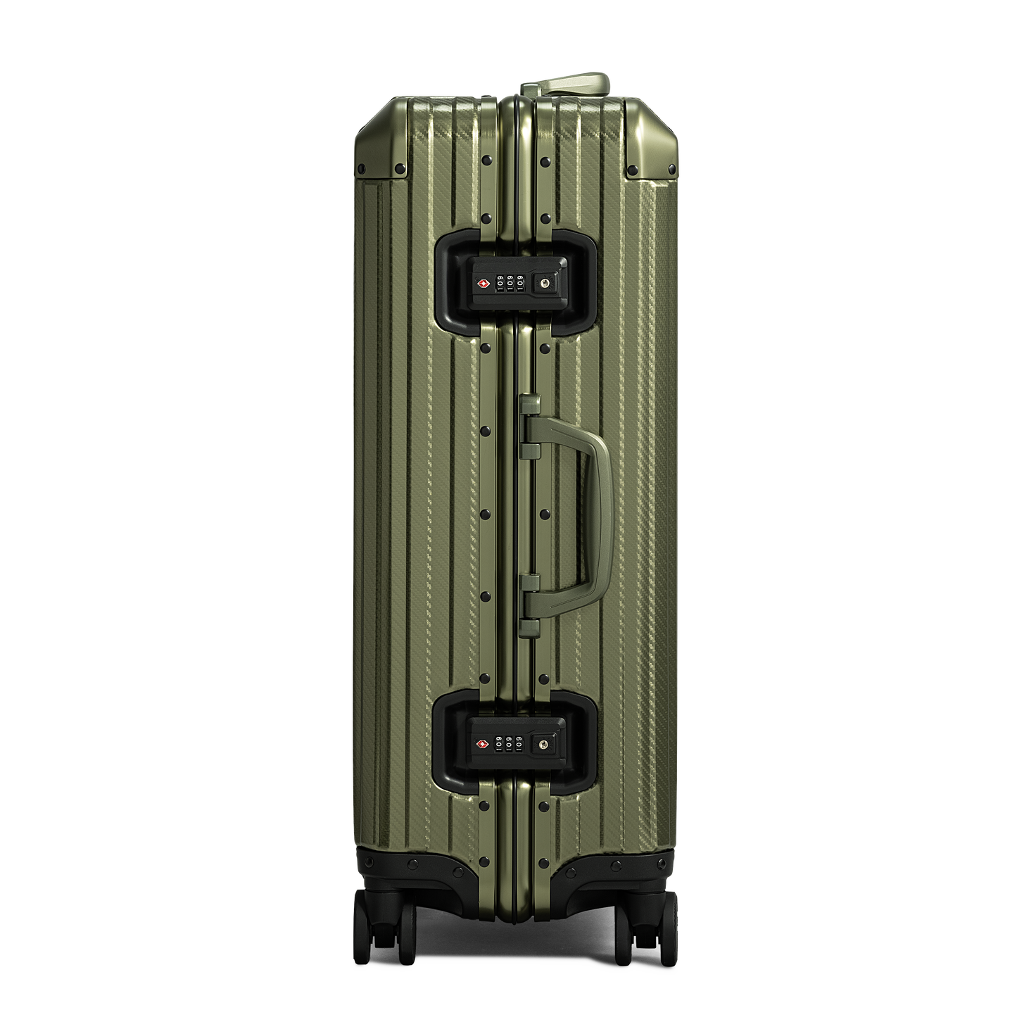TREVA Aluminum Army Green Suitcase