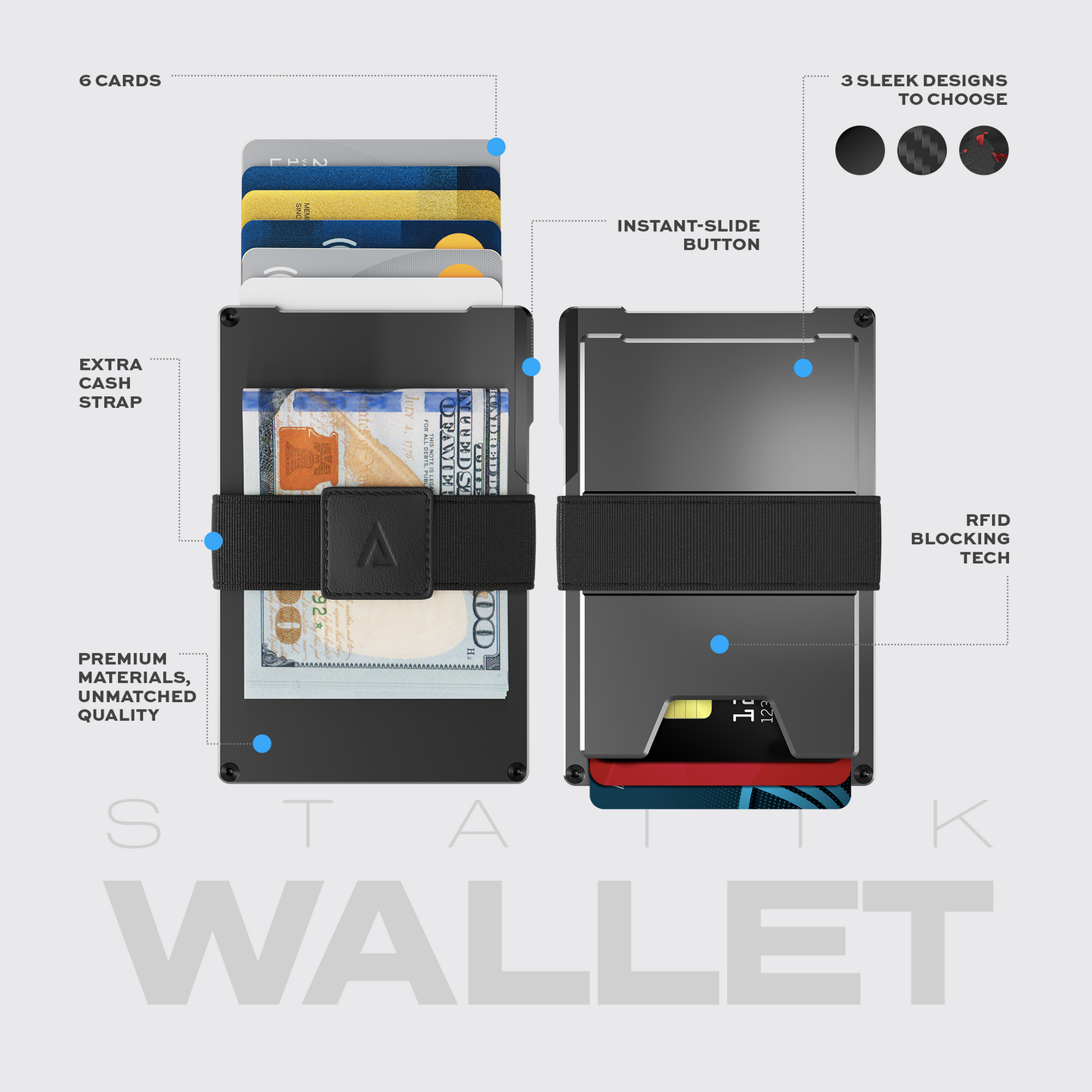 Statik Wallet Black Aluminum
