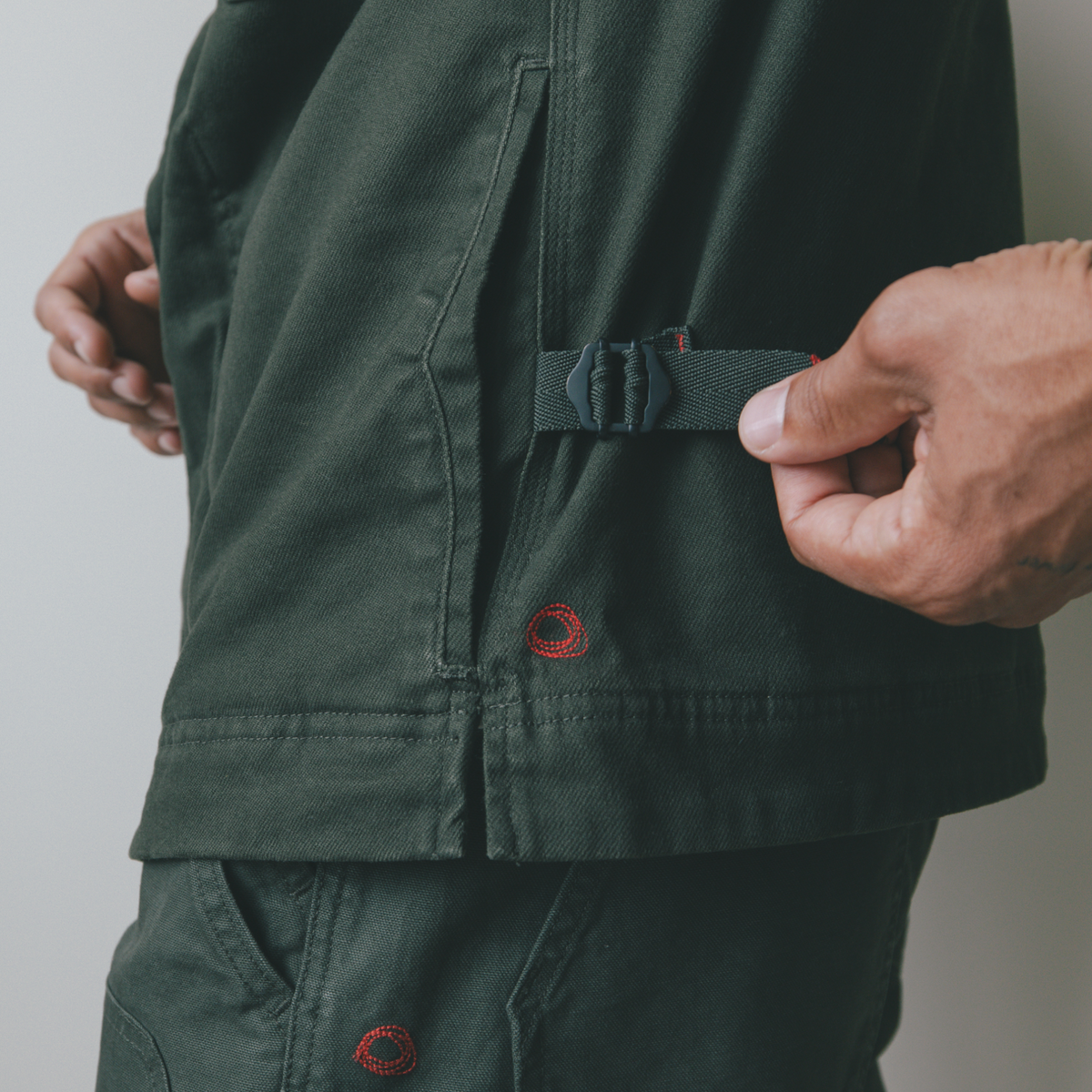 A1 Jacket in Steel Twill & Quilted Nylon