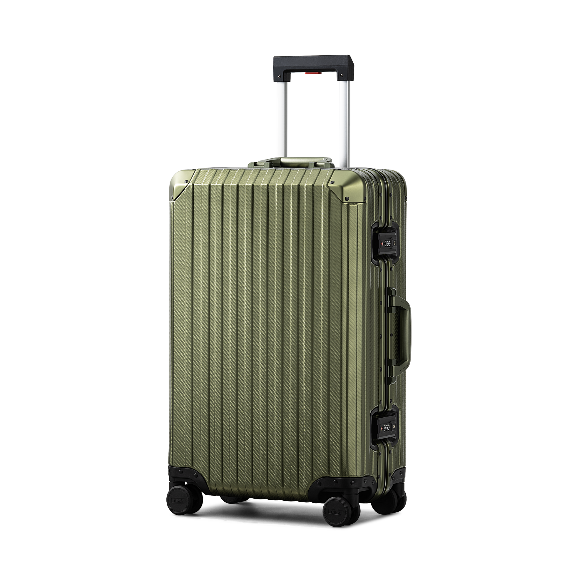 TREVA Aluminum Army Green Suitcase
