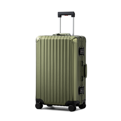 TREVA Aluminum Army Green Suitcase