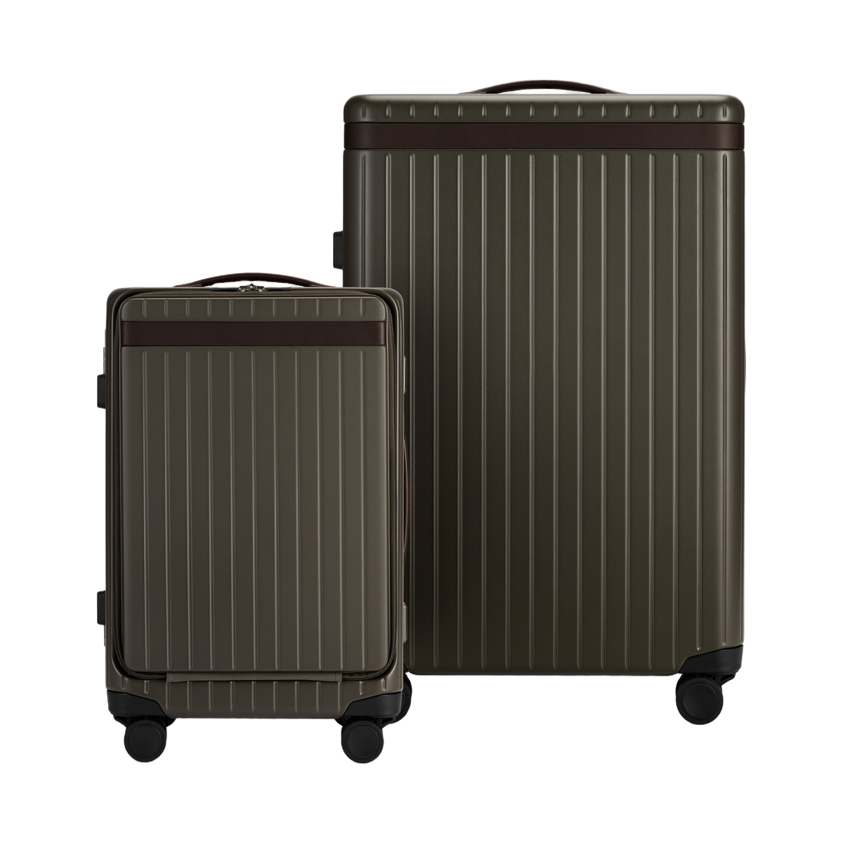 The Luggage Set Carry-on-X Check-in Dark Olive Chocolate