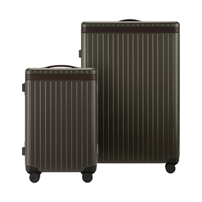 The Luggage Set Carry-on Large-Check-in Dark Olive Chocolate