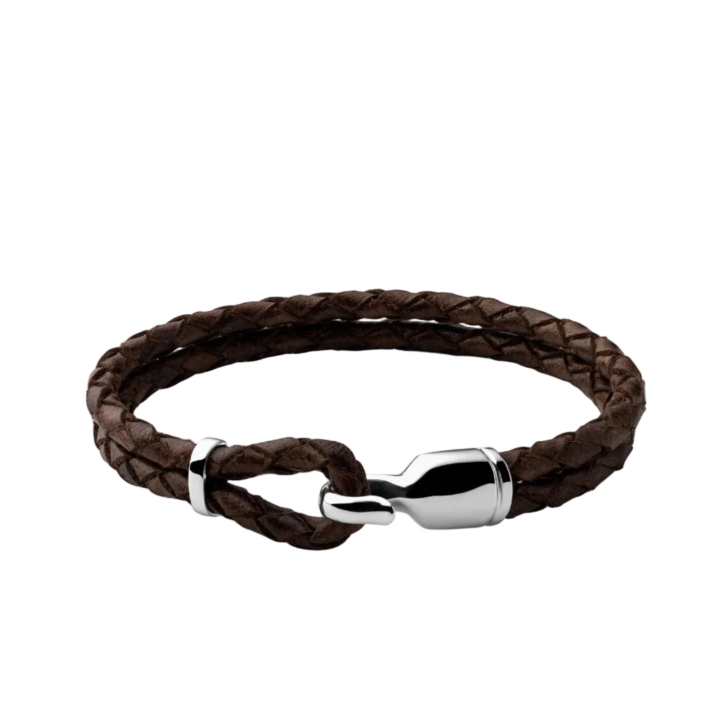 Single Trice Bracelet, Sterling Silver / Black Brown Monogram: No