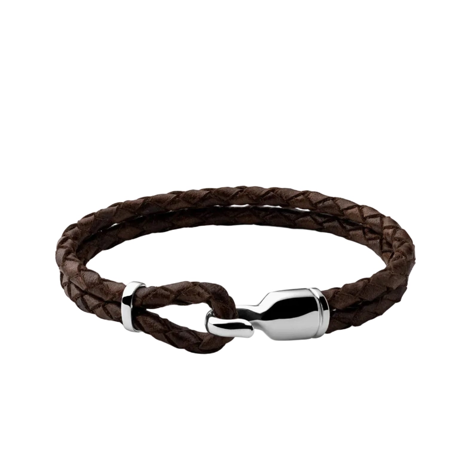 Single Trice Bracelet, Sterling Silver / Black Brown Monogram: No