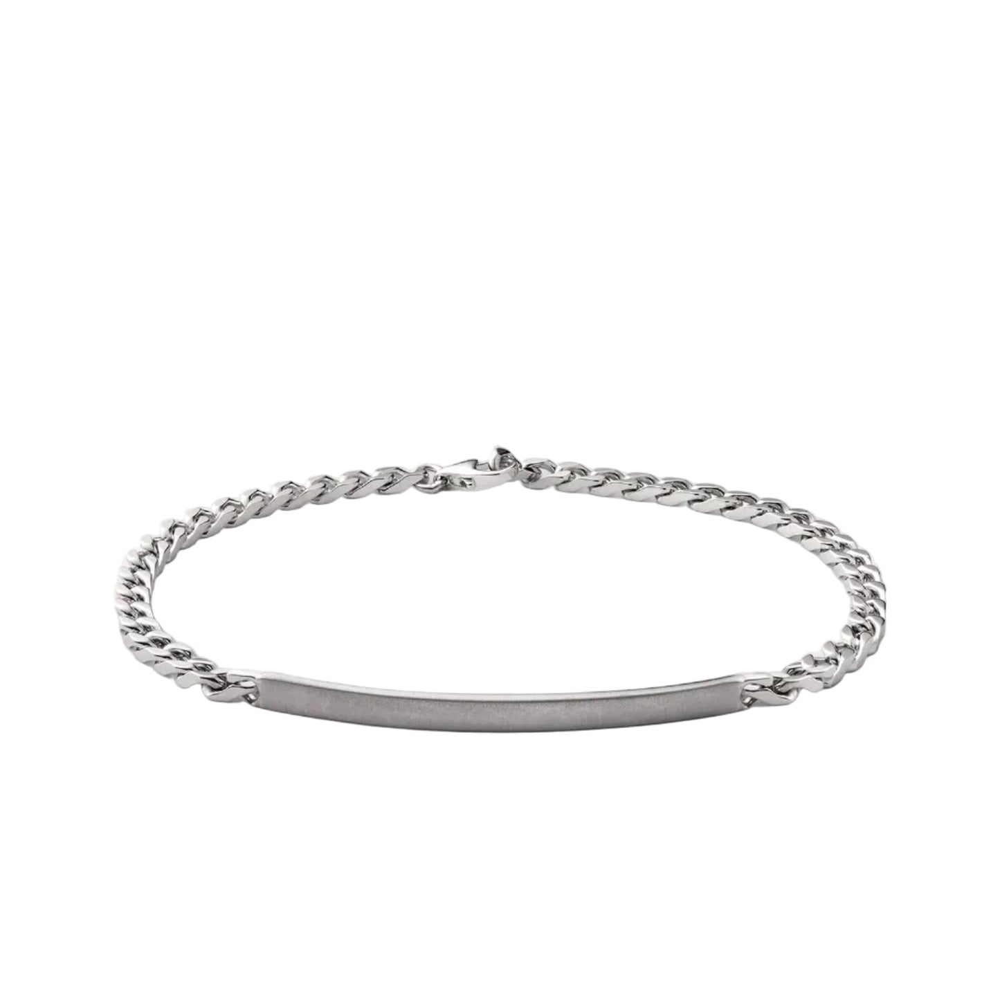 3mm ID Chain Bracelet, Matte Sterling Silver Matte Silver M Monogram: No
