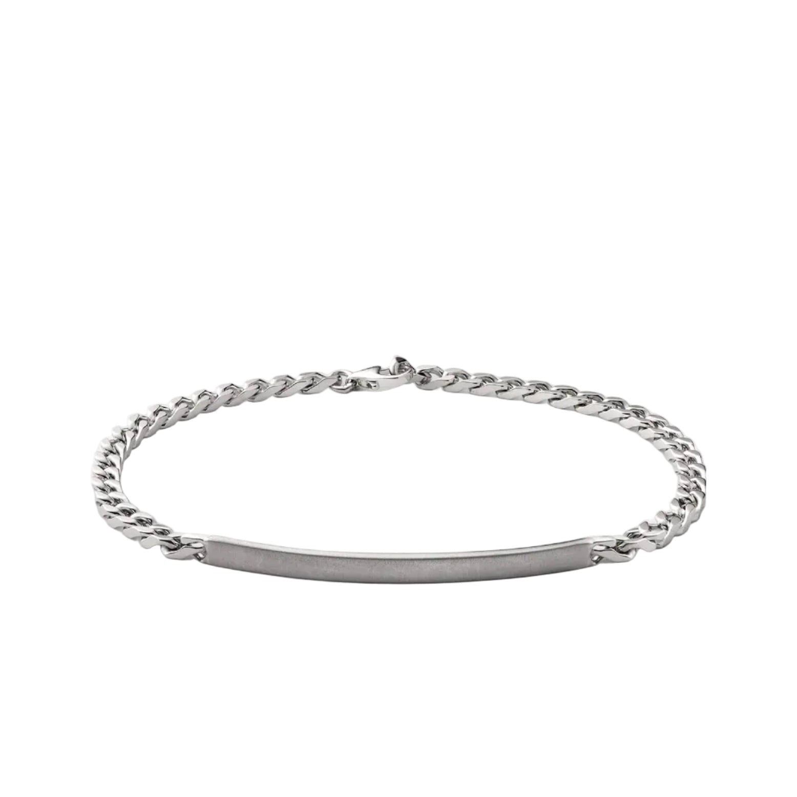 3mm ID Chain Bracelet, Matte Sterling Silver Matte Silver M Monogram: No