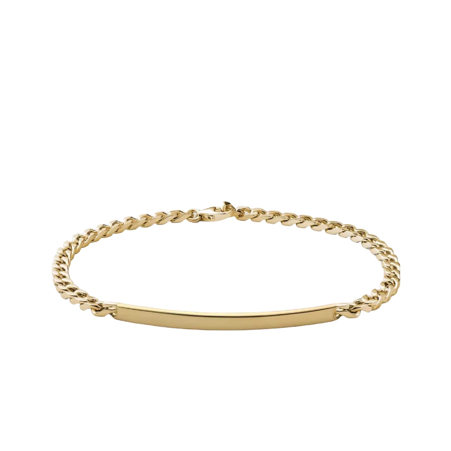 3mm ID Chain Bracelet, Gold Vermeil polished gold Monogram: No