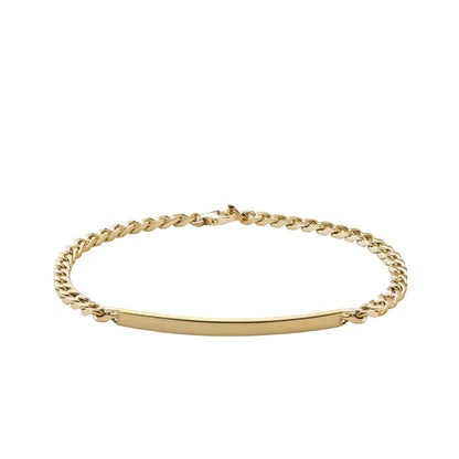 3mm ID Chain Bracelet, Gold Vermeil polished gold Monogram: No