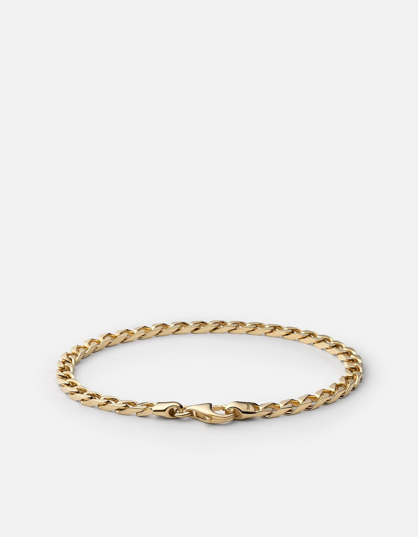 4mm Cuban Curb Chain Bracelet, Gold Vermeil