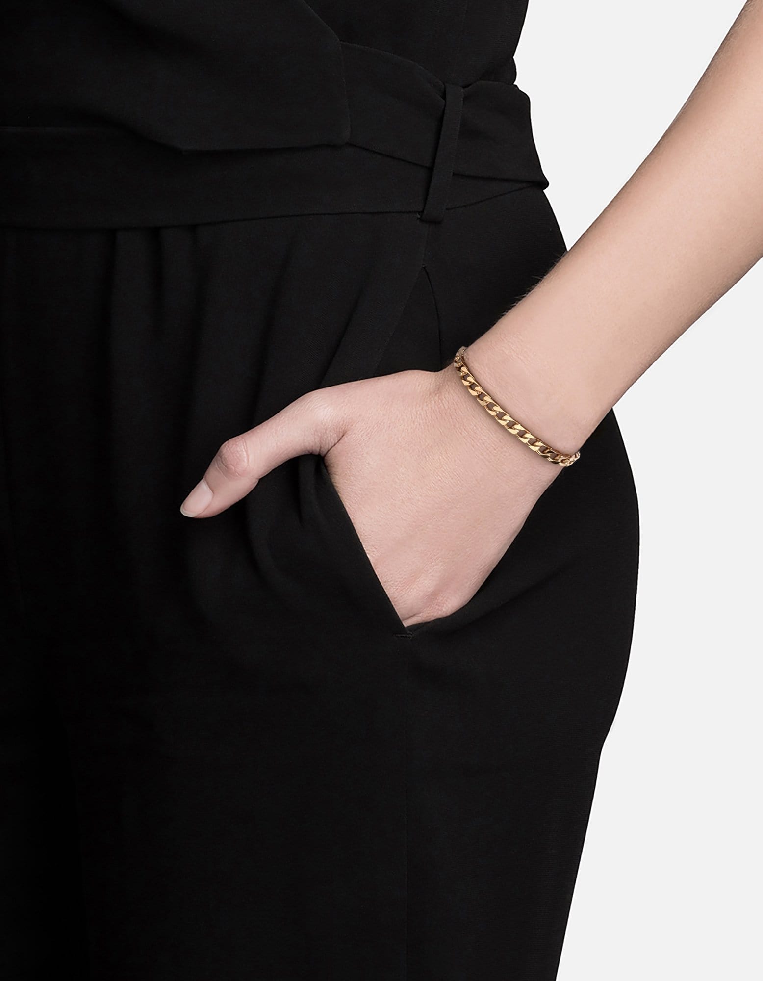 4mm Cuban Curb Chain Bracelet, Gold Vermeil