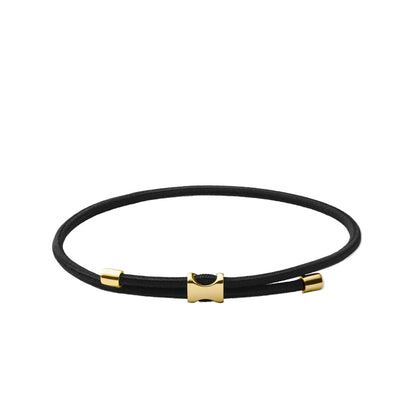 Orson Pull Bungee Rope Bracelet, Gold Vermeil / Black Black O S