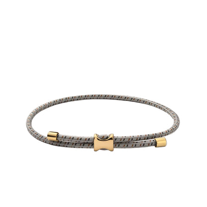 Orson Pull Bungee Rope Bracelet, Gold Vermeil / Black