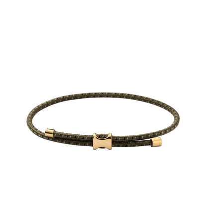 Orson Pull Bungee Rope Bracelet, Gold Vermeil / Black